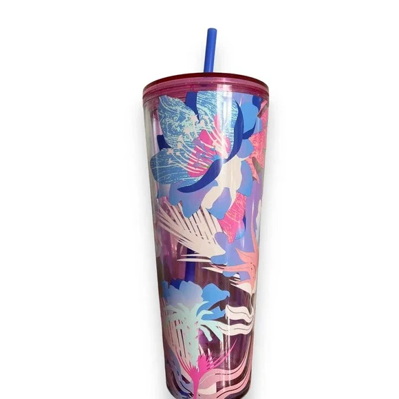 Lot of 3 Starbucks 2023 SPRING FLOWER Venti Cold Cup Tumblers | Pink Blue Floral - Picture 5 of 15